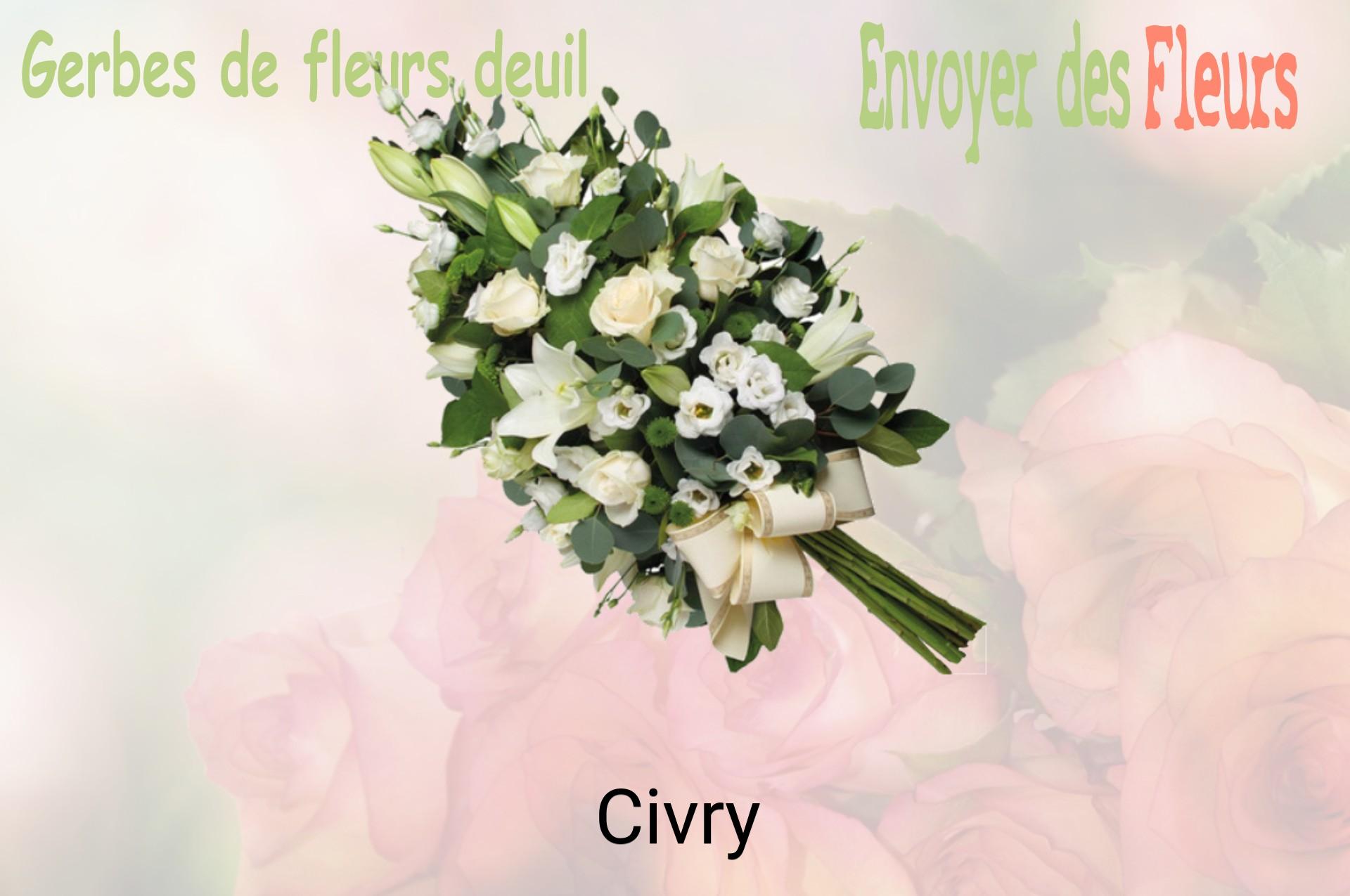 Gerbe de fleurs de deuil livrée à Civry